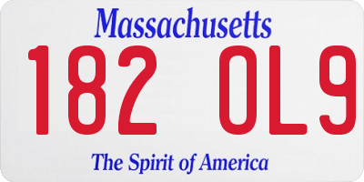 MA license plate 182OL9