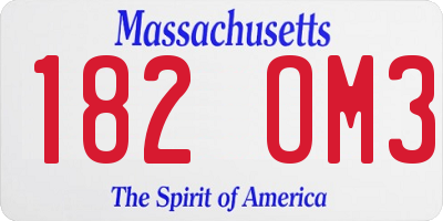 MA license plate 182OM3