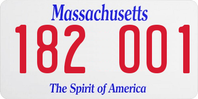 MA license plate 182OO1