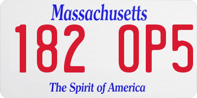 MA license plate 182OP5