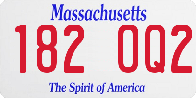 MA license plate 182OQ2