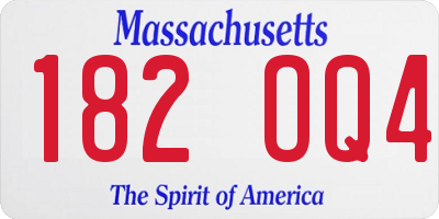 MA license plate 182OQ4