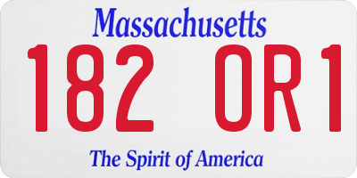 MA license plate 182OR1