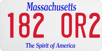 MA license plate 182OR2