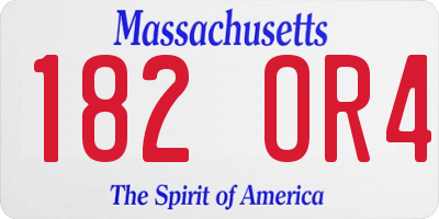 MA license plate 182OR4