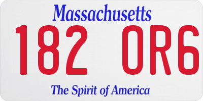 MA license plate 182OR6