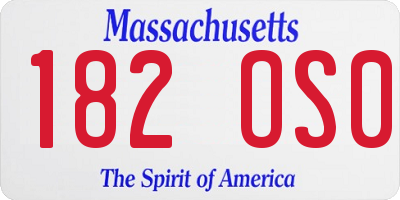 MA license plate 182OS0