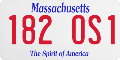 MA license plate 182OS1