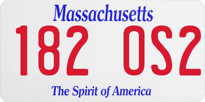 MA license plate 182OS2