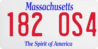 MA license plate 182OS4