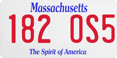 MA license plate 182OS5