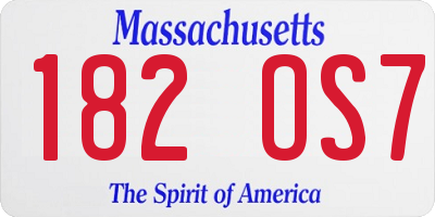 MA license plate 182OS7