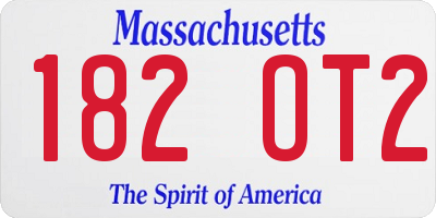 MA license plate 182OT2