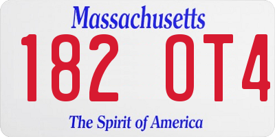 MA license plate 182OT4
