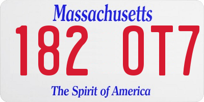 MA license plate 182OT7