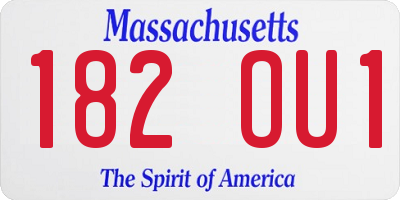 MA license plate 182OU1