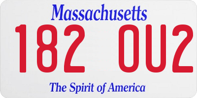 MA license plate 182OU2