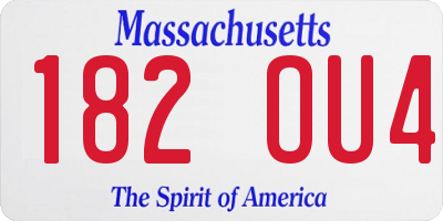 MA license plate 182OU4