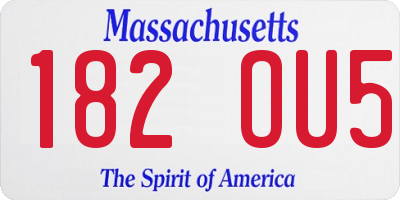 MA license plate 182OU5