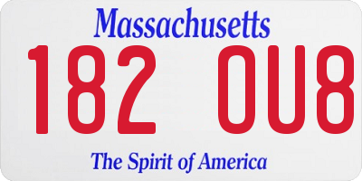 MA license plate 182OU8
