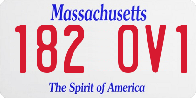 MA license plate 182OV1