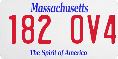MA license plate 182OV4