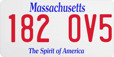 MA license plate 182OV5