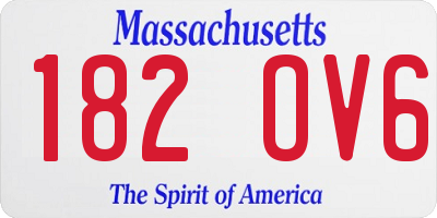 MA license plate 182OV6