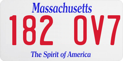 MA license plate 182OV7
