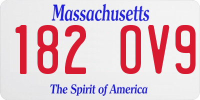 MA license plate 182OV9