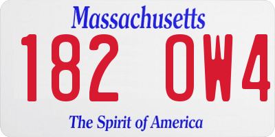 MA license plate 182OW4