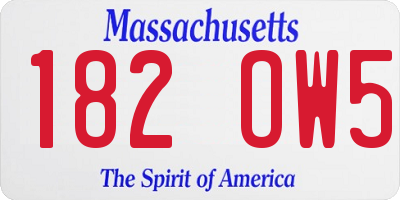 MA license plate 182OW5