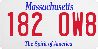MA license plate 182OW8
