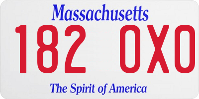 MA license plate 182OX0