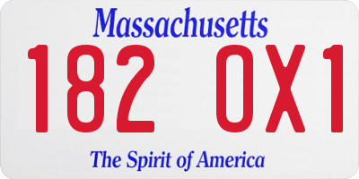 MA license plate 182OX1