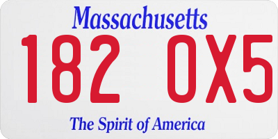 MA license plate 182OX5