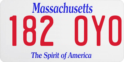 MA license plate 182OY0
