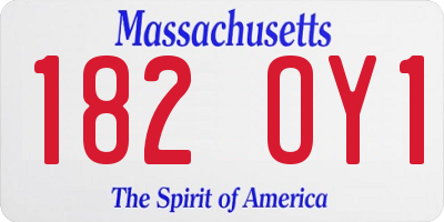 MA license plate 182OY1