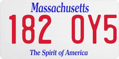 MA license plate 182OY5