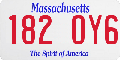 MA license plate 182OY6