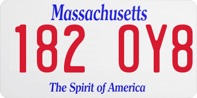 MA license plate 182OY8