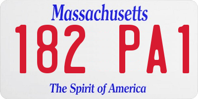 MA license plate 182PA1