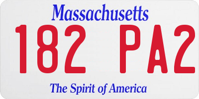 MA license plate 182PA2