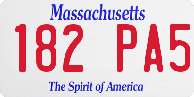 MA license plate 182PA5