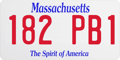 MA license plate 182PB1