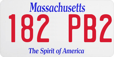 MA license plate 182PB2
