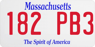 MA license plate 182PB3