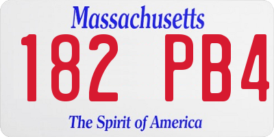 MA license plate 182PB4