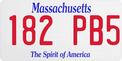 MA license plate 182PB5