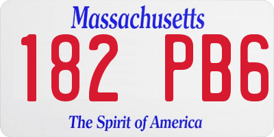 MA license plate 182PB6